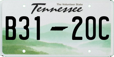 TN license plate B3120C