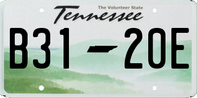 TN license plate B3120E