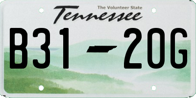 TN license plate B3120G