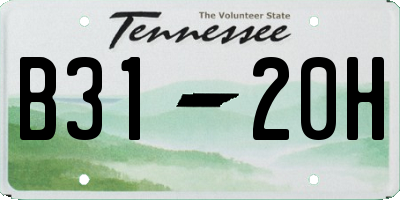 TN license plate B3120H