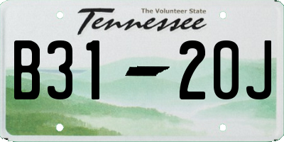 TN license plate B3120J