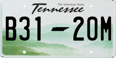 TN license plate B3120M