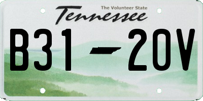 TN license plate B3120V