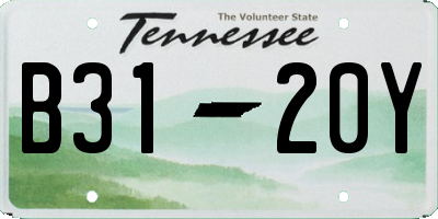 TN license plate B3120Y