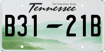 TN license plate B3121B