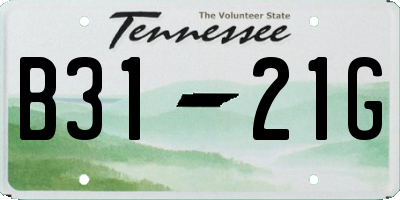 TN license plate B3121G
