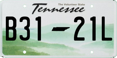 TN license plate B3121L