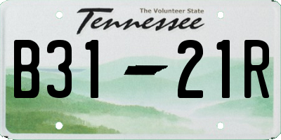 TN license plate B3121R