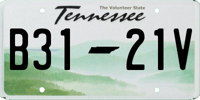 TN license plate B3121V