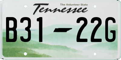 TN license plate B3122G