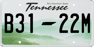TN license plate B3122M