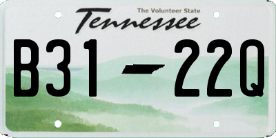 TN license plate B3122Q