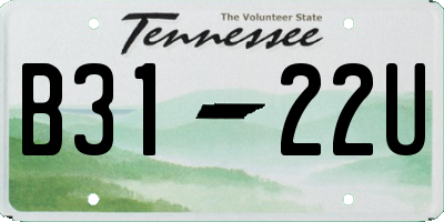 TN license plate B3122U