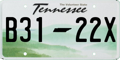 TN license plate B3122X