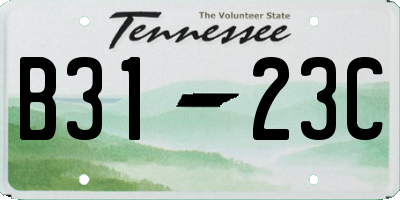 TN license plate B3123C
