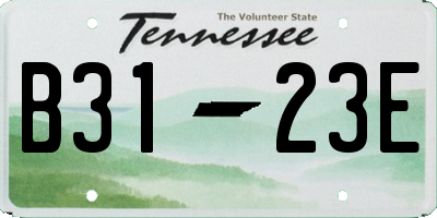 TN license plate B3123E