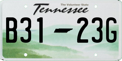TN license plate B3123G