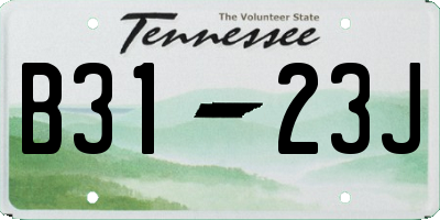 TN license plate B3123J