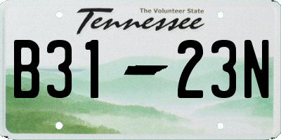 TN license plate B3123N