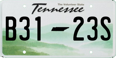 TN license plate B3123S