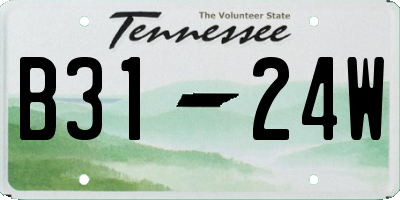 TN license plate B3124W