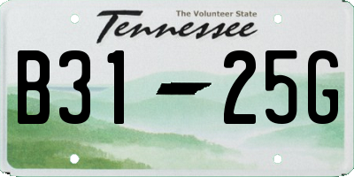 TN license plate B3125G