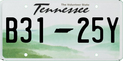 TN license plate B3125Y