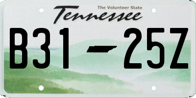 TN license plate B3125Z