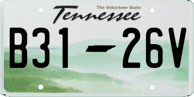 TN license plate B3126V