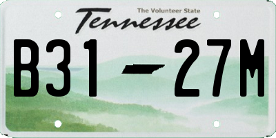 TN license plate B3127M