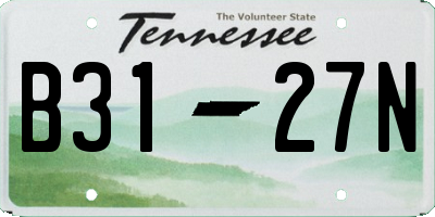 TN license plate B3127N