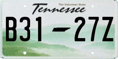 TN license plate B3127Z
