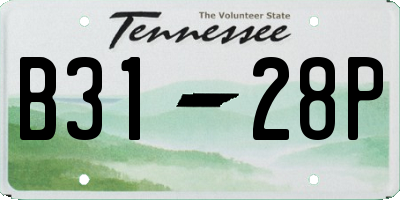 TN license plate B3128P
