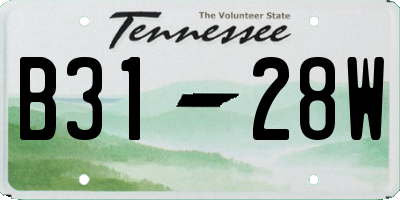 TN license plate B3128W