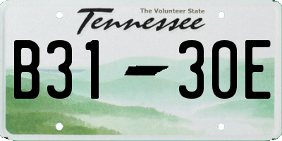TN license plate B3130E