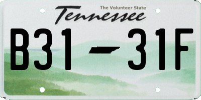 TN license plate B3131F