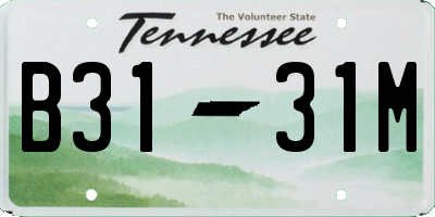 TN license plate B3131M