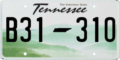 TN license plate B3131O