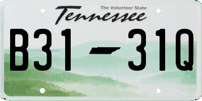 TN license plate B3131Q
