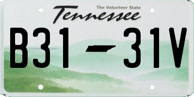 TN license plate B3131V