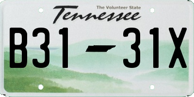 TN license plate B3131X
