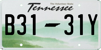 TN license plate B3131Y
