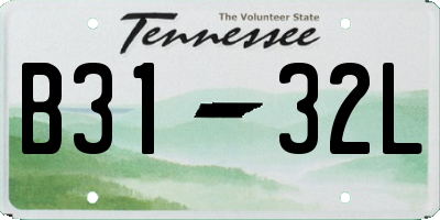 TN license plate B3132L