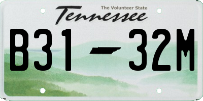 TN license plate B3132M