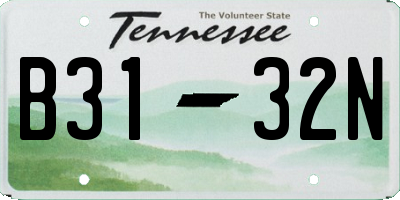 TN license plate B3132N