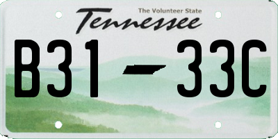 TN license plate B3133C
