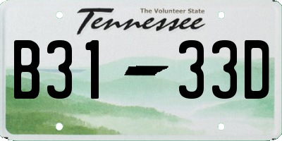 TN license plate B3133D