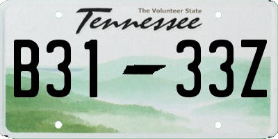 TN license plate B3133Z