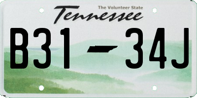 TN license plate B3134J