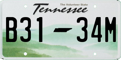 TN license plate B3134M